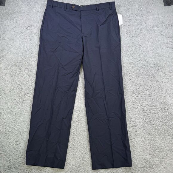 Brooks Brothers Pants Men’s 36x30 Explorer Madison Navy Blue Wool Stretch - Picture 1 of 13